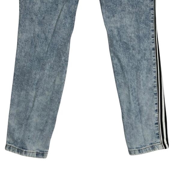 Claudia Rabelo Jeans Womens 28 Acid Distressed Straight Leg Denim Side Stripes - Picture 7 of 15